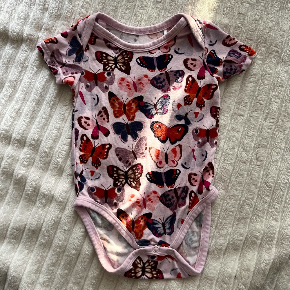 Butterfly Bamboo short sleeve onesie
